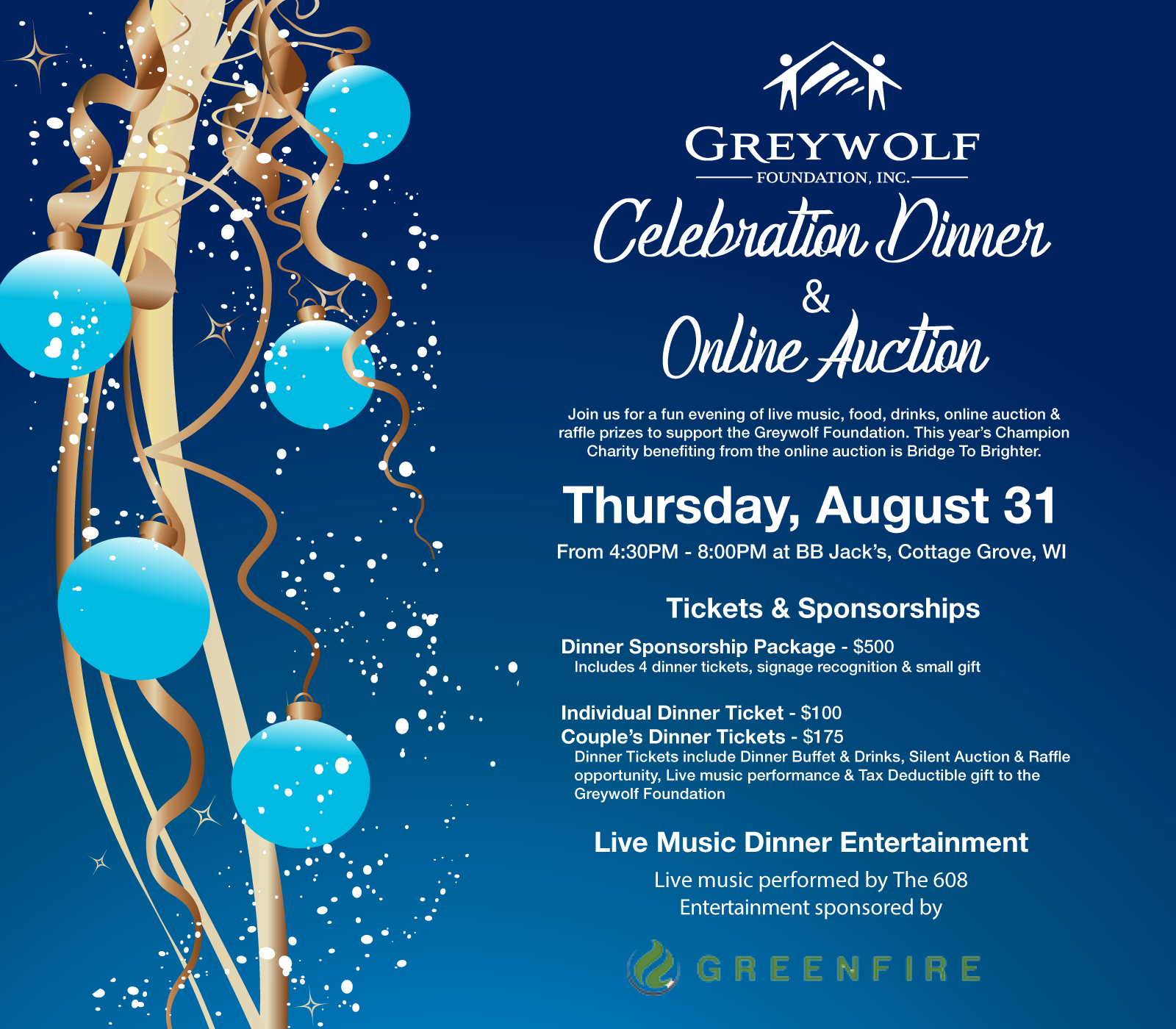 Greywolf Foundation’s Annual Celebration Dinner - Greywolf Foundation Inc.